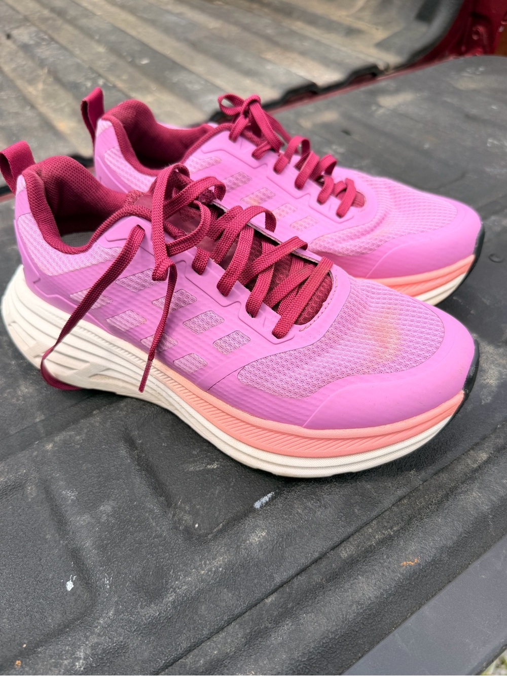 Women's Pink Platform Running Sneakers